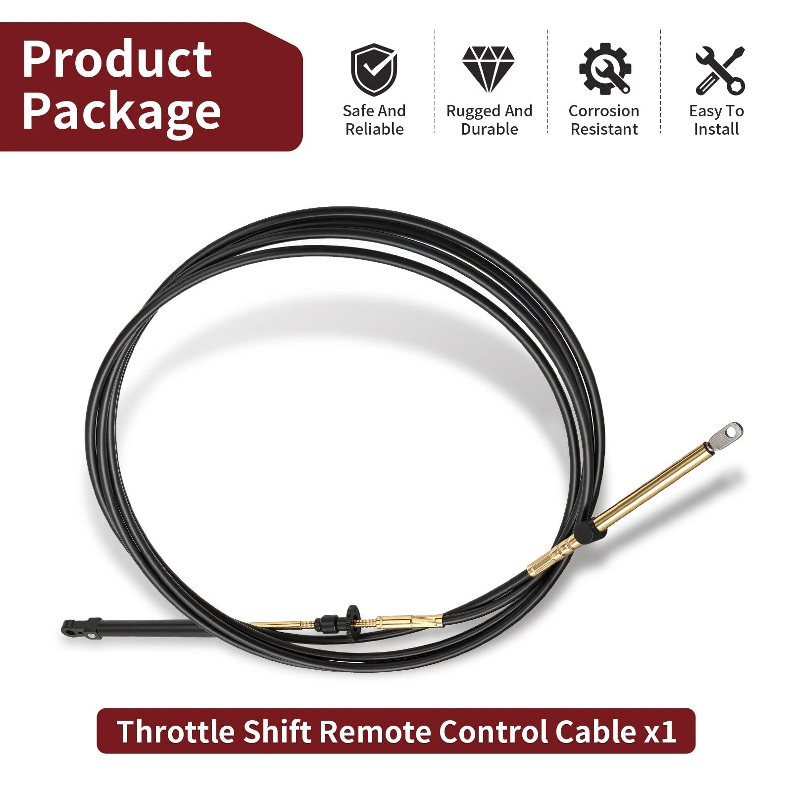 Throttle Shift Remote Control Cable for Johnson Evinrude (14')