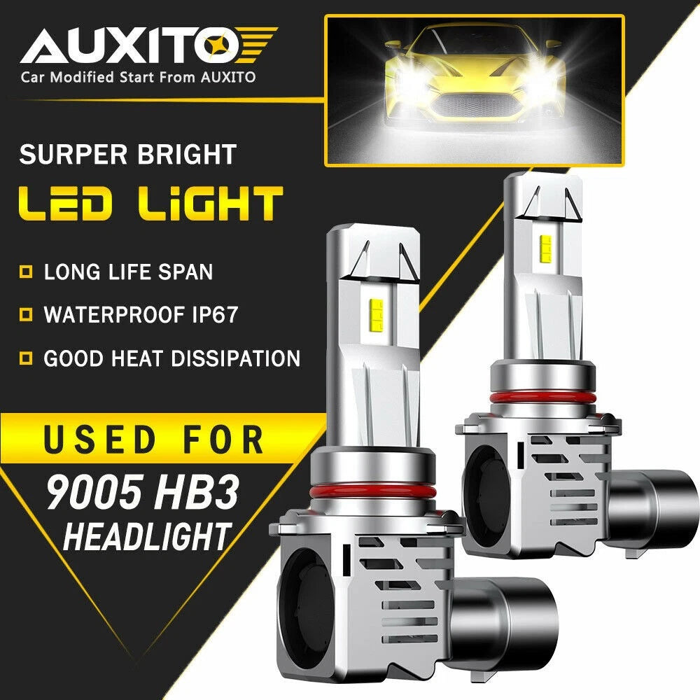 AUXITO 9005/HB3 LED Headlight Kit 24000LM Hi Beam 6500K 200W for