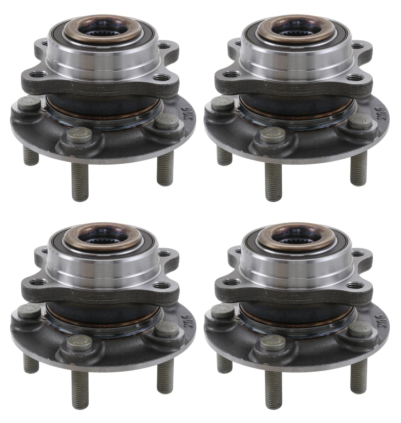 Set of 2 NTN Front Rear Wheel Bearing and Hub Assemblies for Ford Fusion Lincoln MKZ (2013–2020)