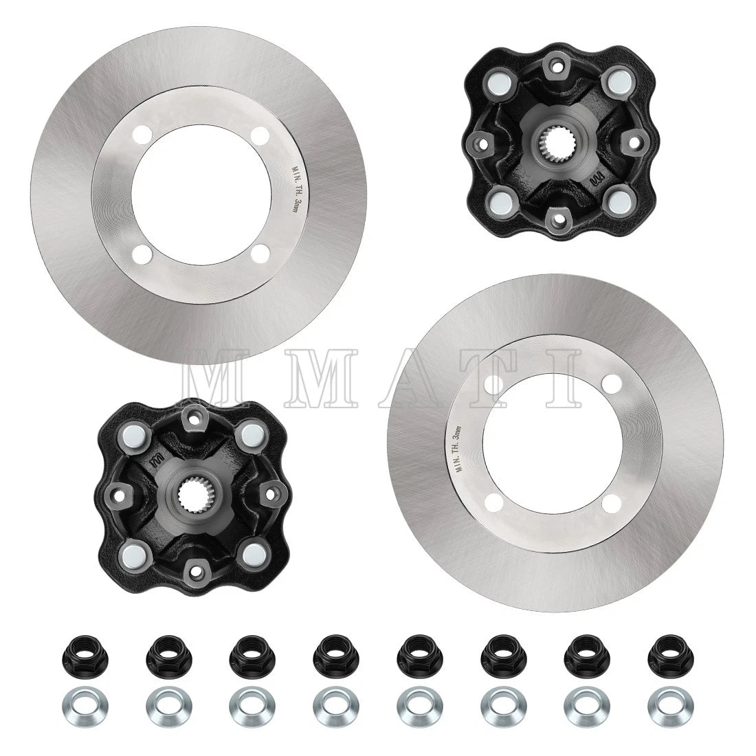 2 Front Wheel Hub & Disc Rotor for Suzuki Eiger 400, Vinson 500 (2002–2007)