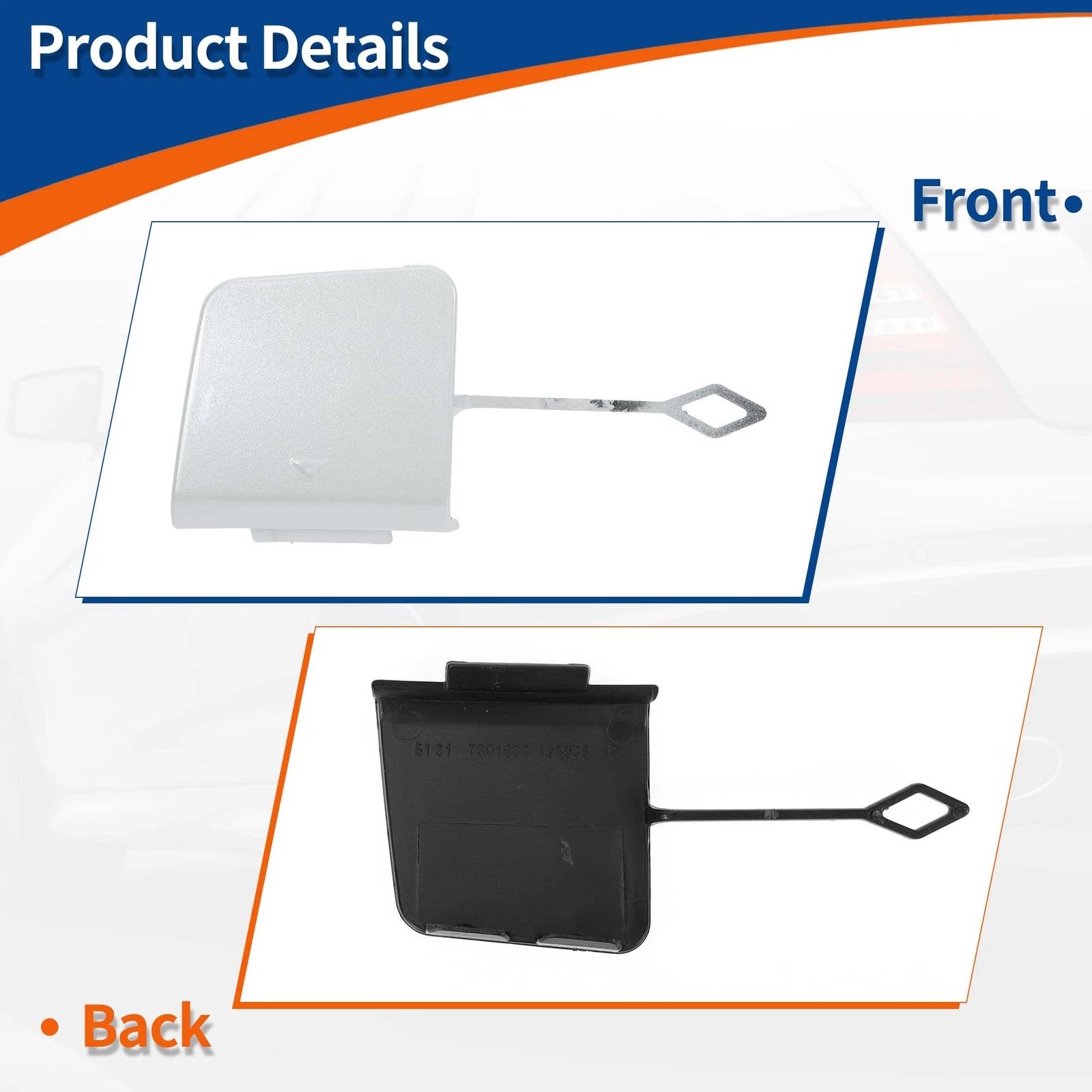 Rear Tow Hook Cover for BMW 2 Series F45 (2014–2021) No. 51317393792 Mineral White