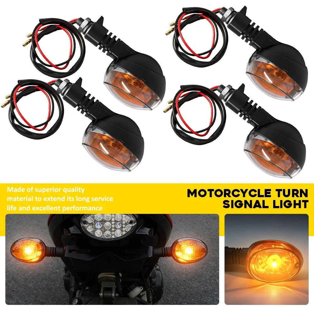 Set of 4 Amber Turn Signal Lights for Buell Blast (2000–2010) X1 (1999–2002)