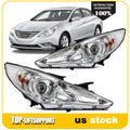 Headlight Assembly for Hyundai Sonata (2011–2014) Chrome Housing Pair