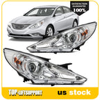 Headlight Assembly for Hyundai Sonata (2011–2014) Chrome Housing Pair
