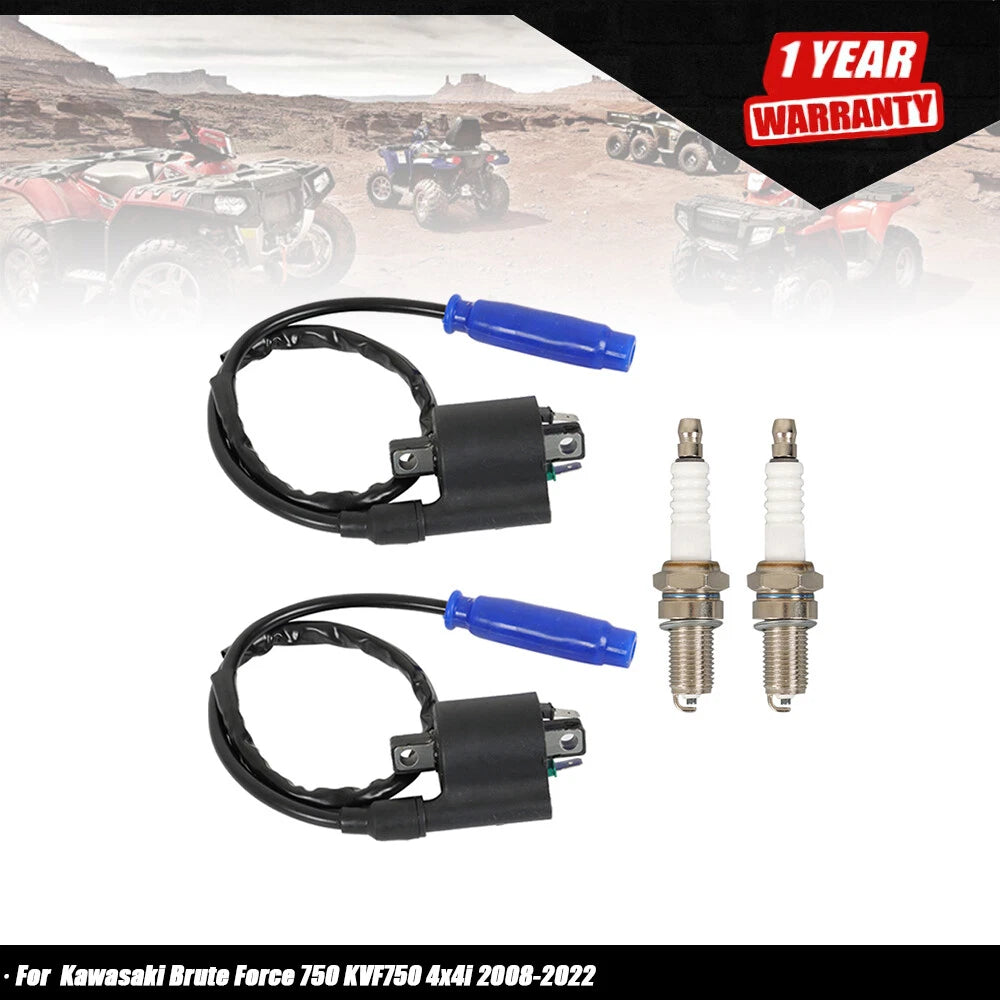 2X Ignition Coil for Kawasaki Brute Force 750 (2008â2022)