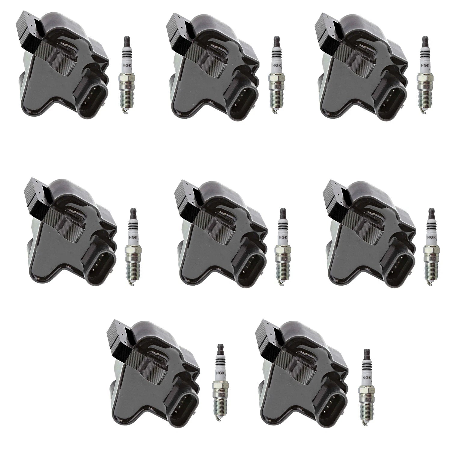 Set of 8 Ignition Coils & NGK Iridium Spark Plugs for Sierra 1500 Yukon (2007–2014)