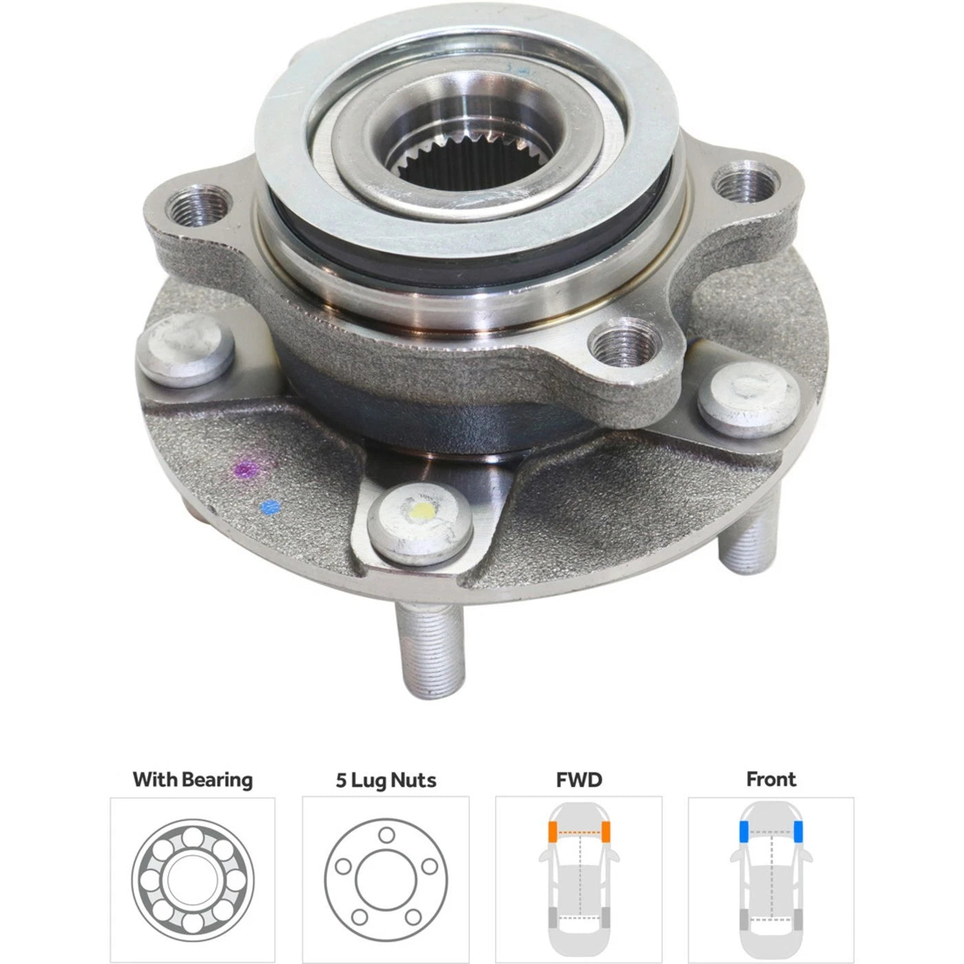 Wheel Hubs for Nissan Juke (2011–2017) Front Left & Right with Bearing AWD