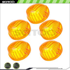 5PCS Amber Round Lens White LED Roof Top Cab Marker Light for Chevy GMC