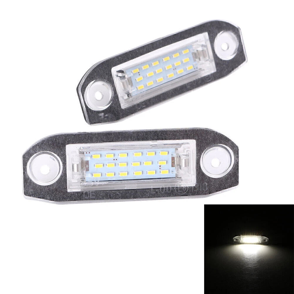 2X White LED License Plate Light for Volvo S80 (1998–2013), CX60 (2008–2013)