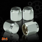Set of 4 Silver Aluminum Tire Stem Caps for Universal Vehicles