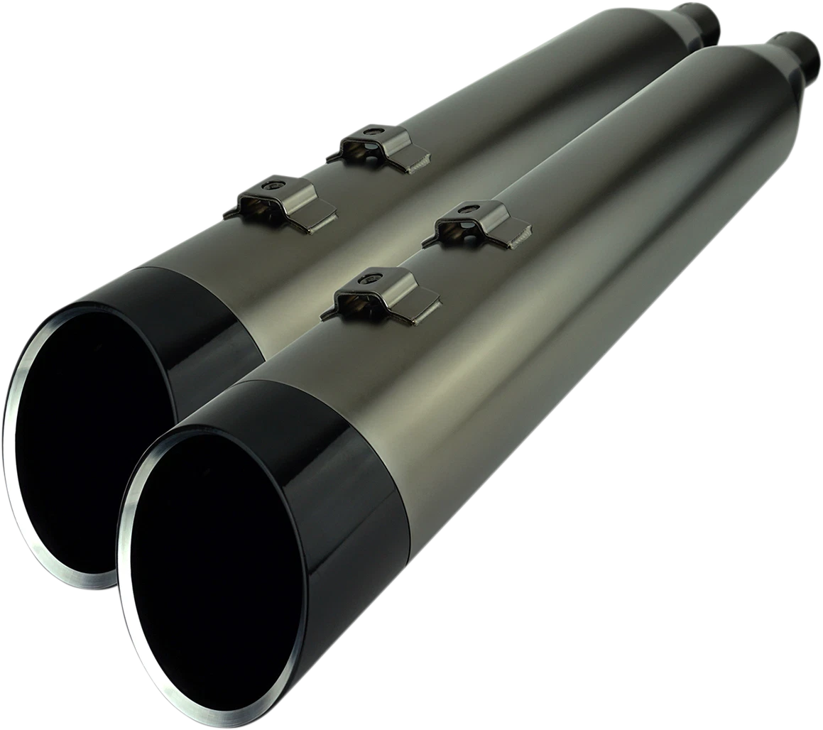 4.5" Slip-On Mufflers for Harley Davidson (HP-Plus, Smoked Chrome)