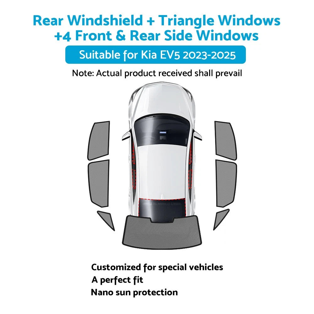 Magnetic Car Window Sun Shades for Kia EV5 (2023–2025)