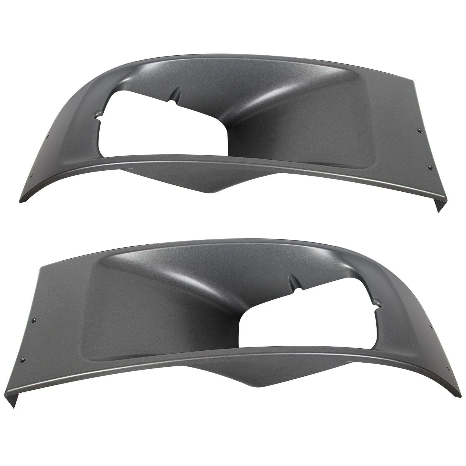 Set of 2 Silver Headlamp Bezels for Chevrolet GMC C4500 C5500 (2003–2009)