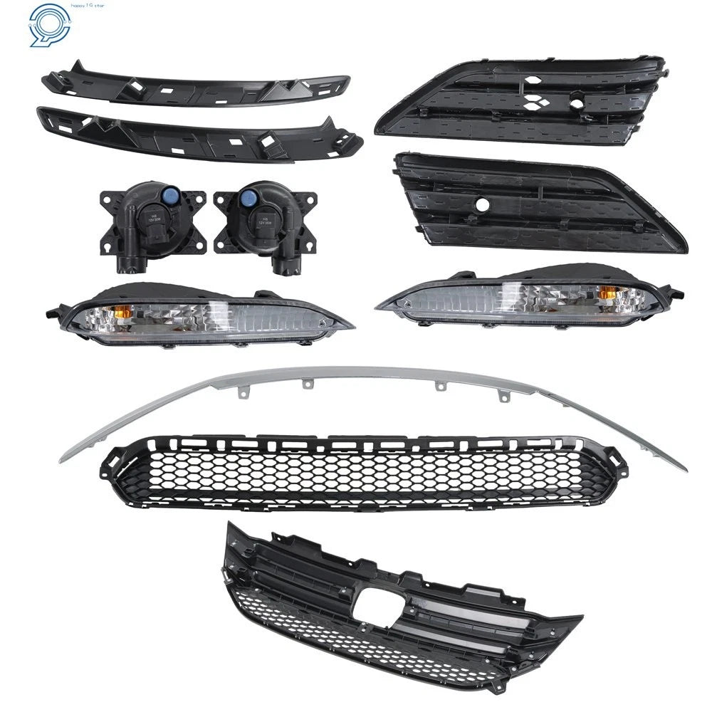 Front Grille with Turning Signal & Fog Lights for Honda Pilot (2016-2018)