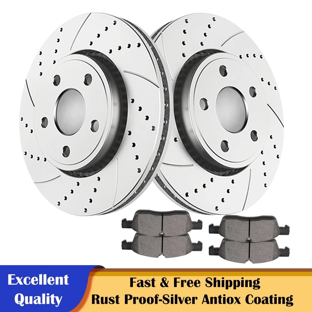 Front Drilled Rotors and Brake Pads for Dodge Durango Jeep Grand Cherokee (2011–2018)