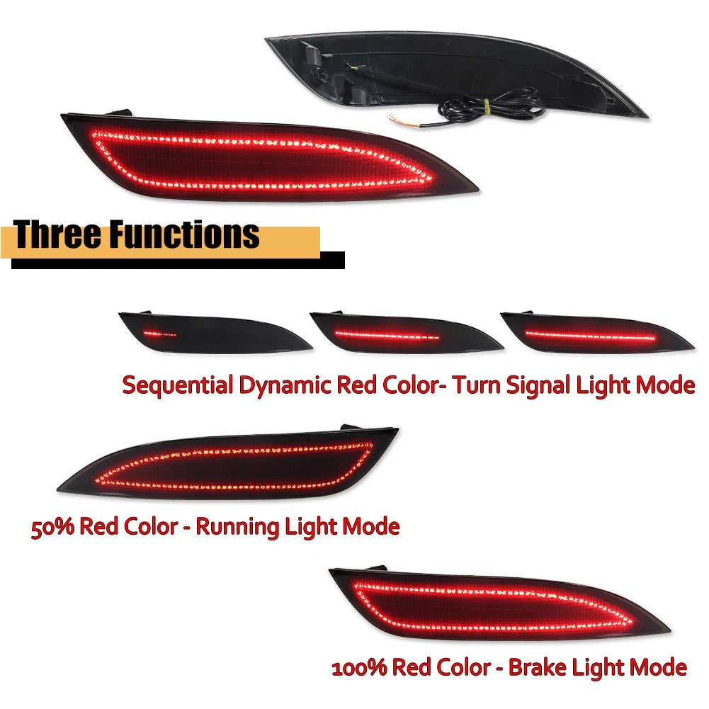 LED Rear Bumper Reflector Tail Lights for Ford Focus Hatchback (2015–2018)
