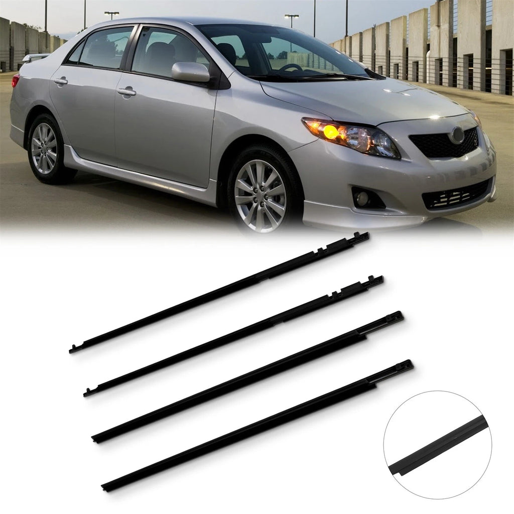 Set of 4 Door Weatherstrip Seals for Toyota Corolla (2009–2012)