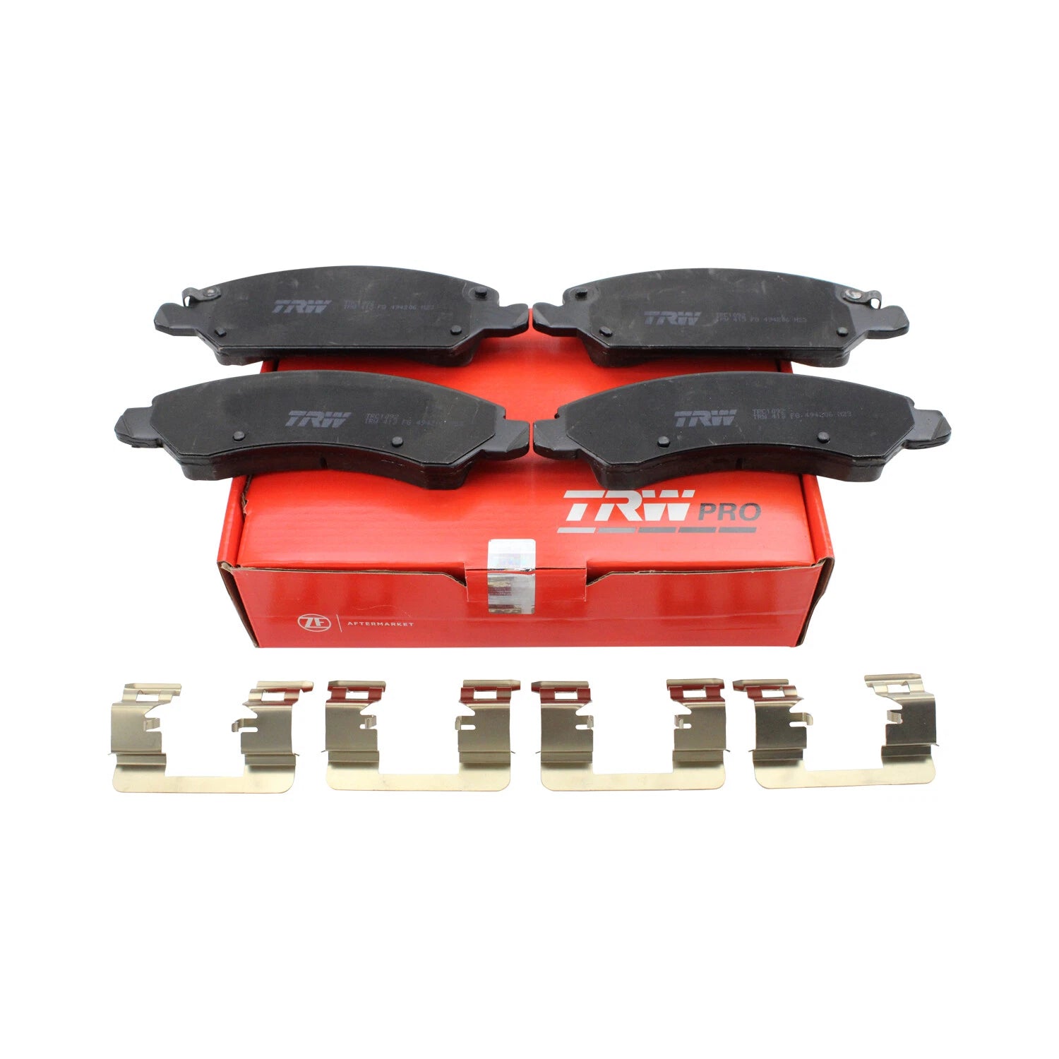 Set of 4 TRW Pro Front Ceramic Brake Pads with Clips for Cadillac Chevrolet GMC