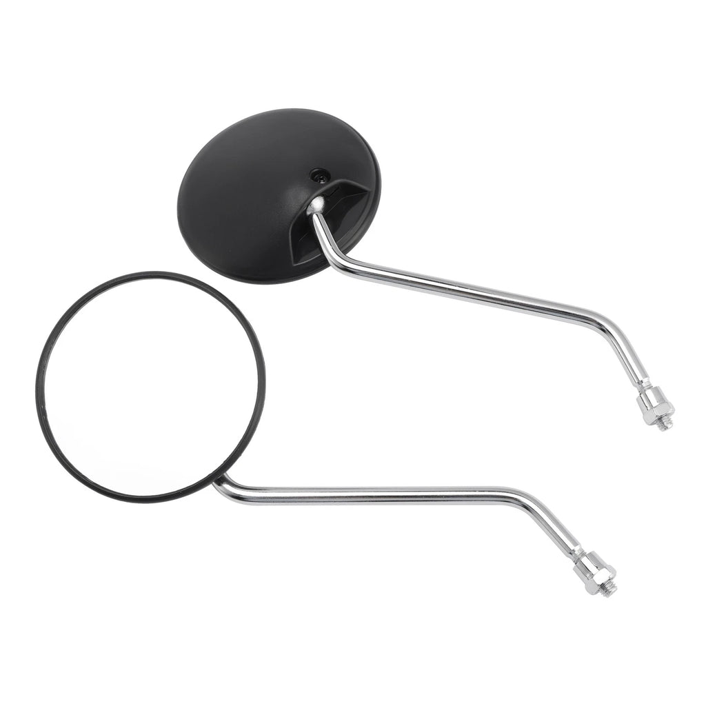Pair Round Black Mirrors for Piaggio Vespa Scooter (Universal Fit)