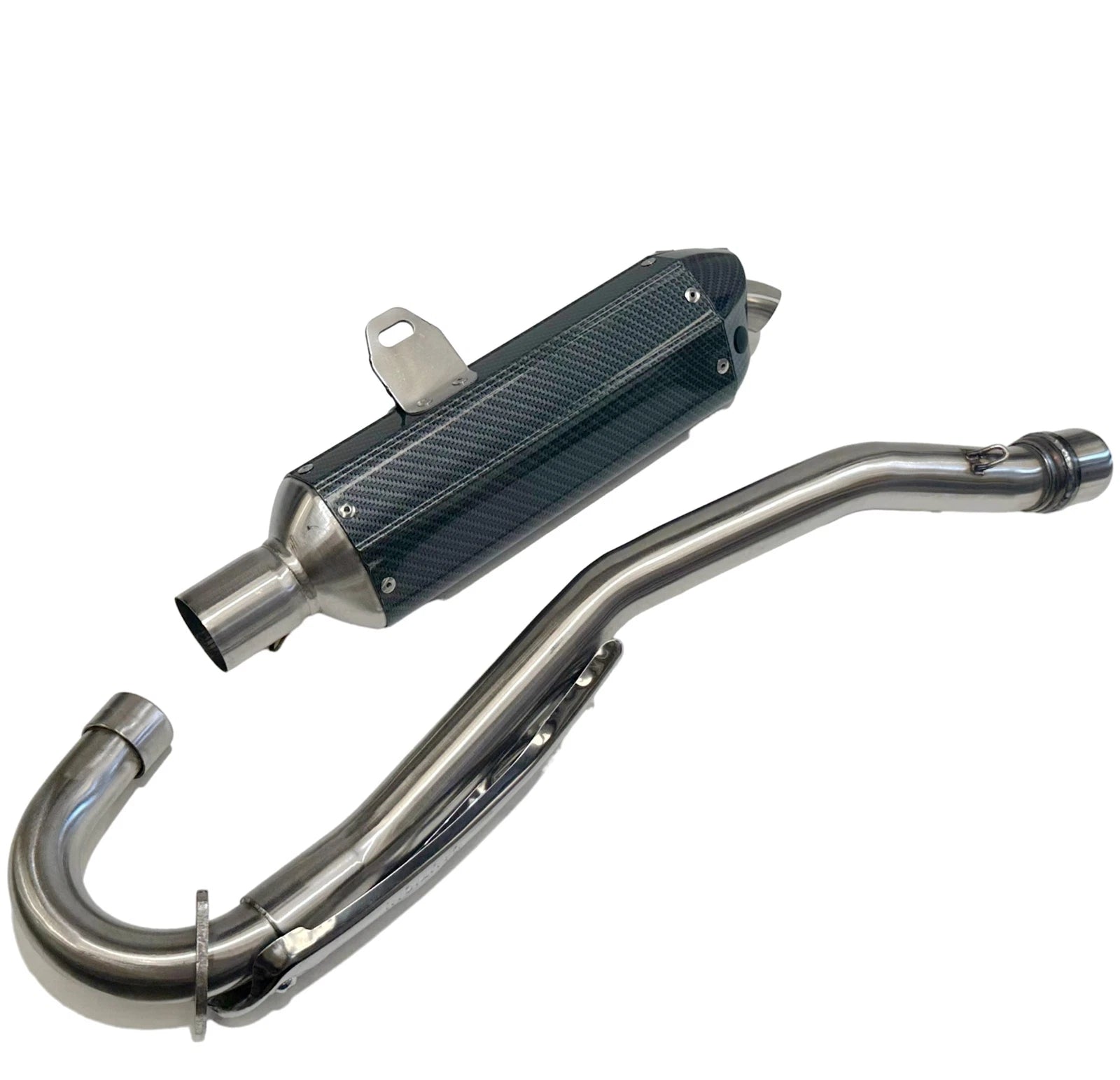 Exhaust Pipe + Carbon Fibre Look Muffler System for 250cc 300cc PIT Dirt Bike