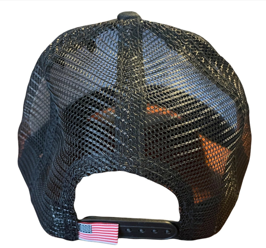 Caterpillar Classic Black Mesh Cap with Flag