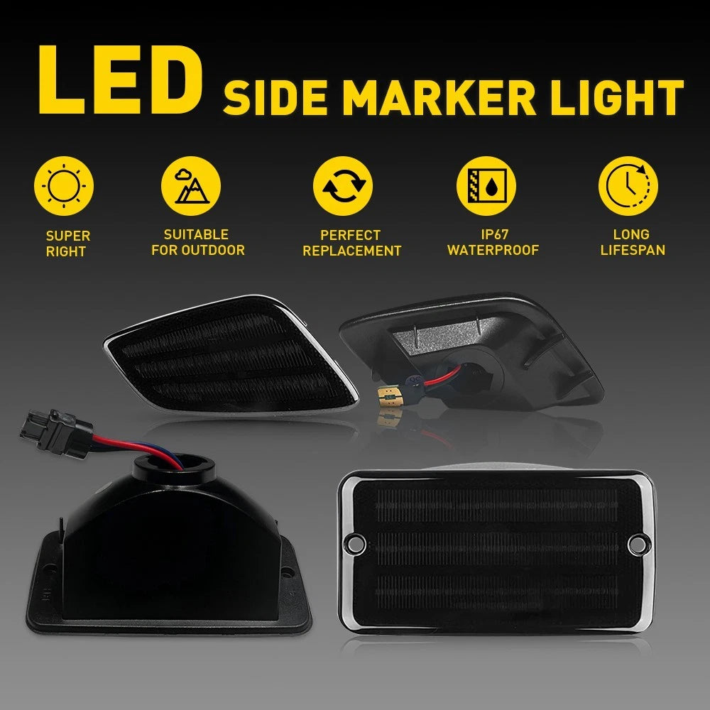 Dynamic LED Front Side Marker Bumper Signal Light for Jeep Wrangler TJ (1997–2006)