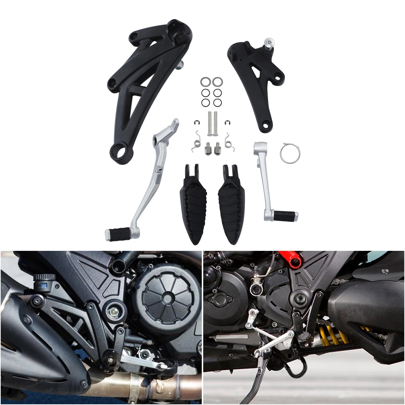 Driver Foot Pegs Bracket Lever Pedal Kit for Ducati Diavel (2012–2017)
