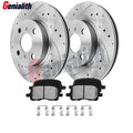 Front Drilled Slotted Brake Rotors & Pads for Chevrolet Prizm Toyota Corolla (1998–2002)