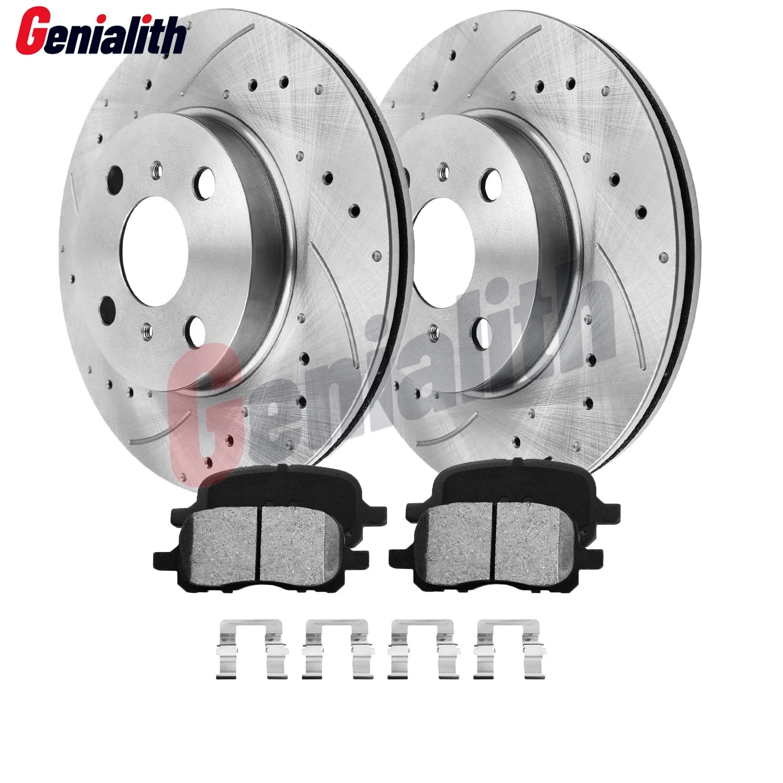 Front Drilled Slotted Brake Rotors & Pads for Chevrolet Prizm Toyota Corolla (1998–2002)