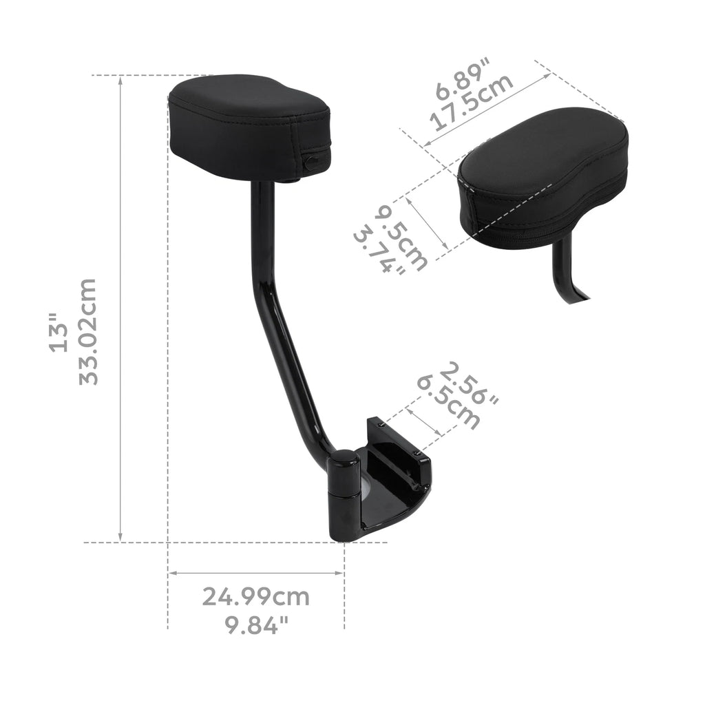 Black Passenger Armrest for Honda Goldwing 1800 GL1800 (2018–2019)