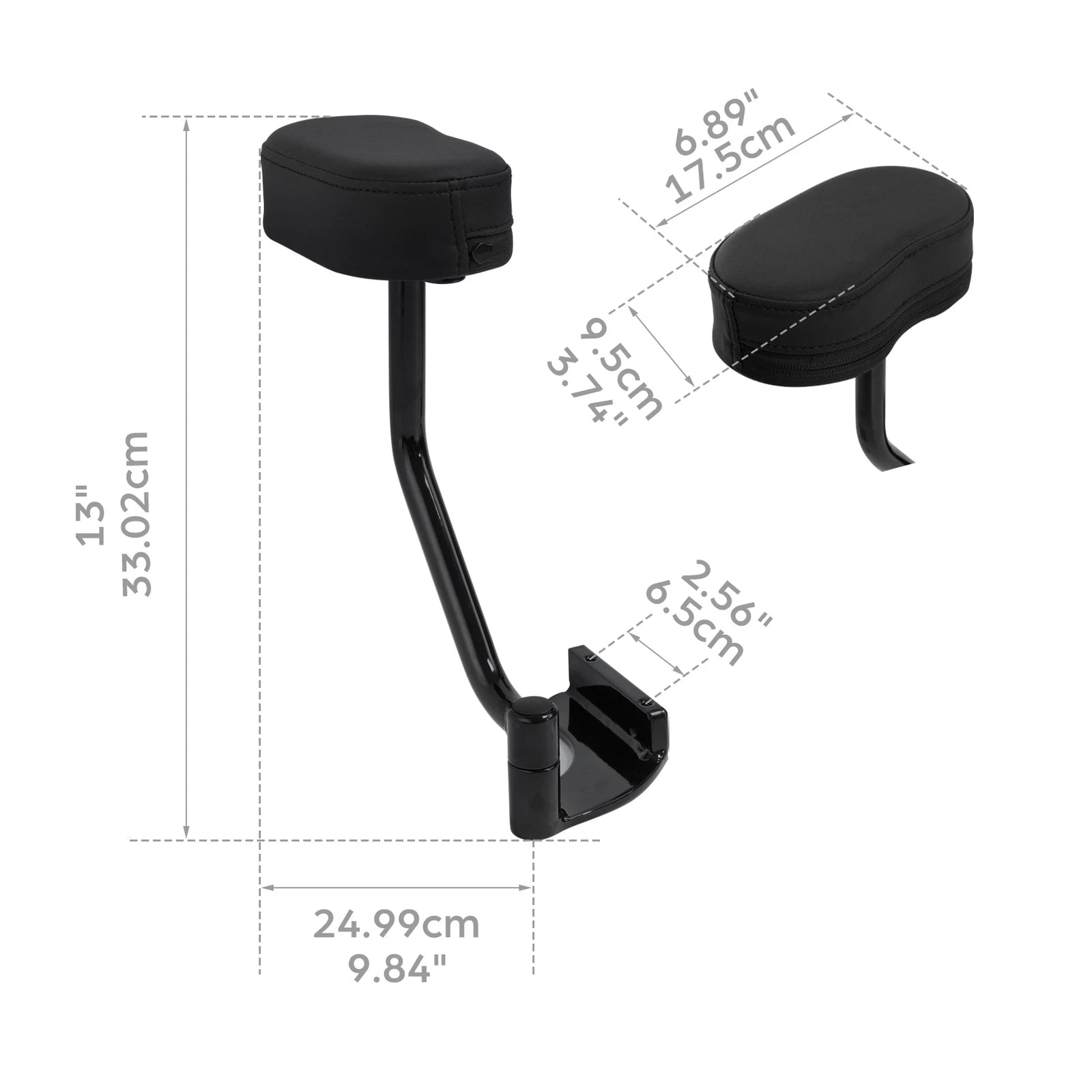 Black Passenger Armrest for Honda Goldwing 1800 GL1800 (2018–2019)