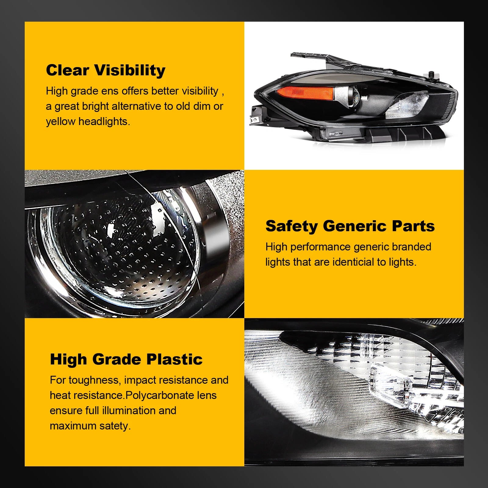 Headlight Assembly for Dodge Dart (2013–2016) Left & Right