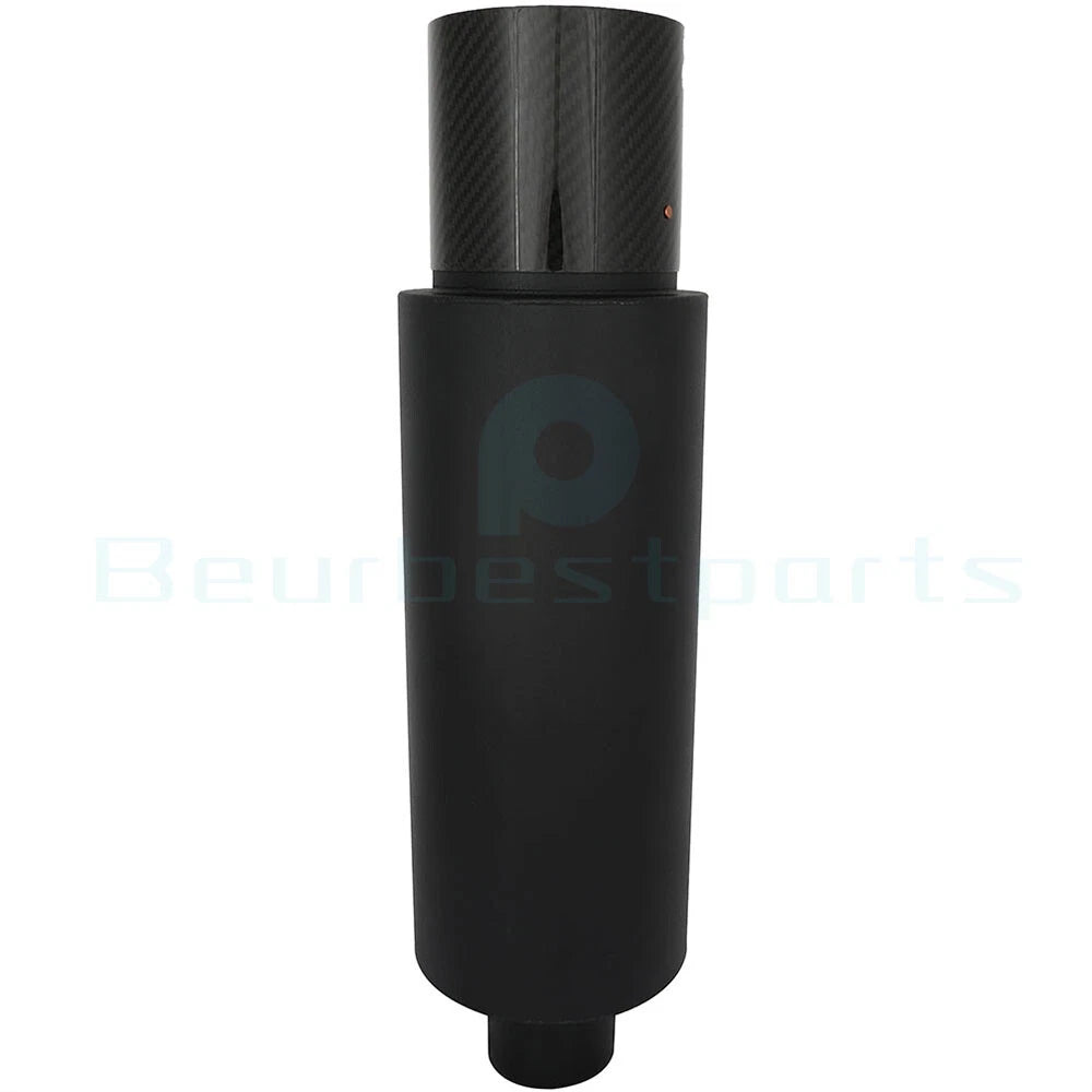 2.5" Inlet 4" Oval Tip Black Coated Stainless Exhaust Muffler (19")