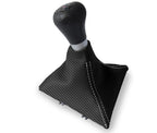 Manual Shift Boot Cover for Toyota Celica (2000–2005) Carbon Fiber White Stitch