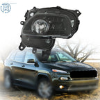 Right Side Halogen Headlight for Jeep Cherokee (2014–2018) Black Clear