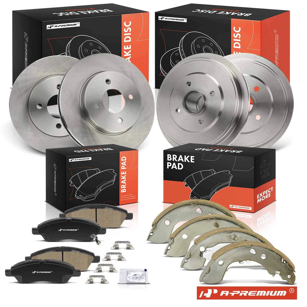 Set of 4 Disc Brake Rotors & Ceramic Pads for Nissan Versa (2012–2019)