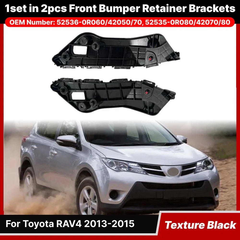 Pair Front Side Bumper Bracket Retainers for Toyota RAV4 (2013–2015)