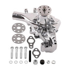 Chrome Water Pump for Chevrolet Small Block 283 305 350 (1969–1987) W/ Gasket Kit
