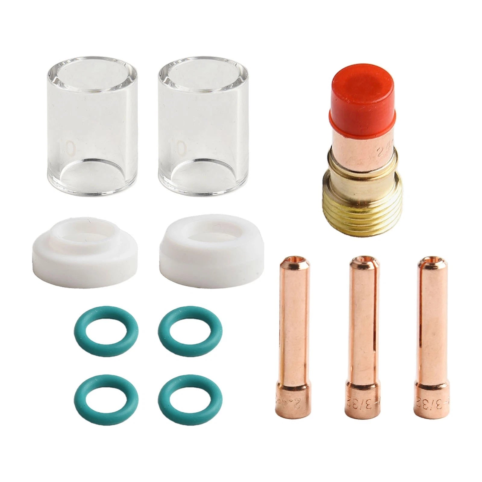 Tig Welding Torch Gas Lens Glass Cup Kit 12Pcs for Wp 17/18/26