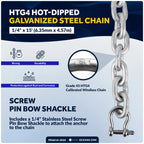 Windlass Anchor Kit 13 lb with 1/2"x150' Rope & 1/4"x15' Chain for Marine Use