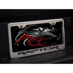 Stainless Steel Plate Frame w/"Raptor" Logo for 2010-2014 Ford F-150 Raptor