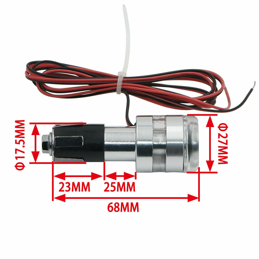Blue LED Turn Signal Lights for Motorcycle (Grip Bar End)