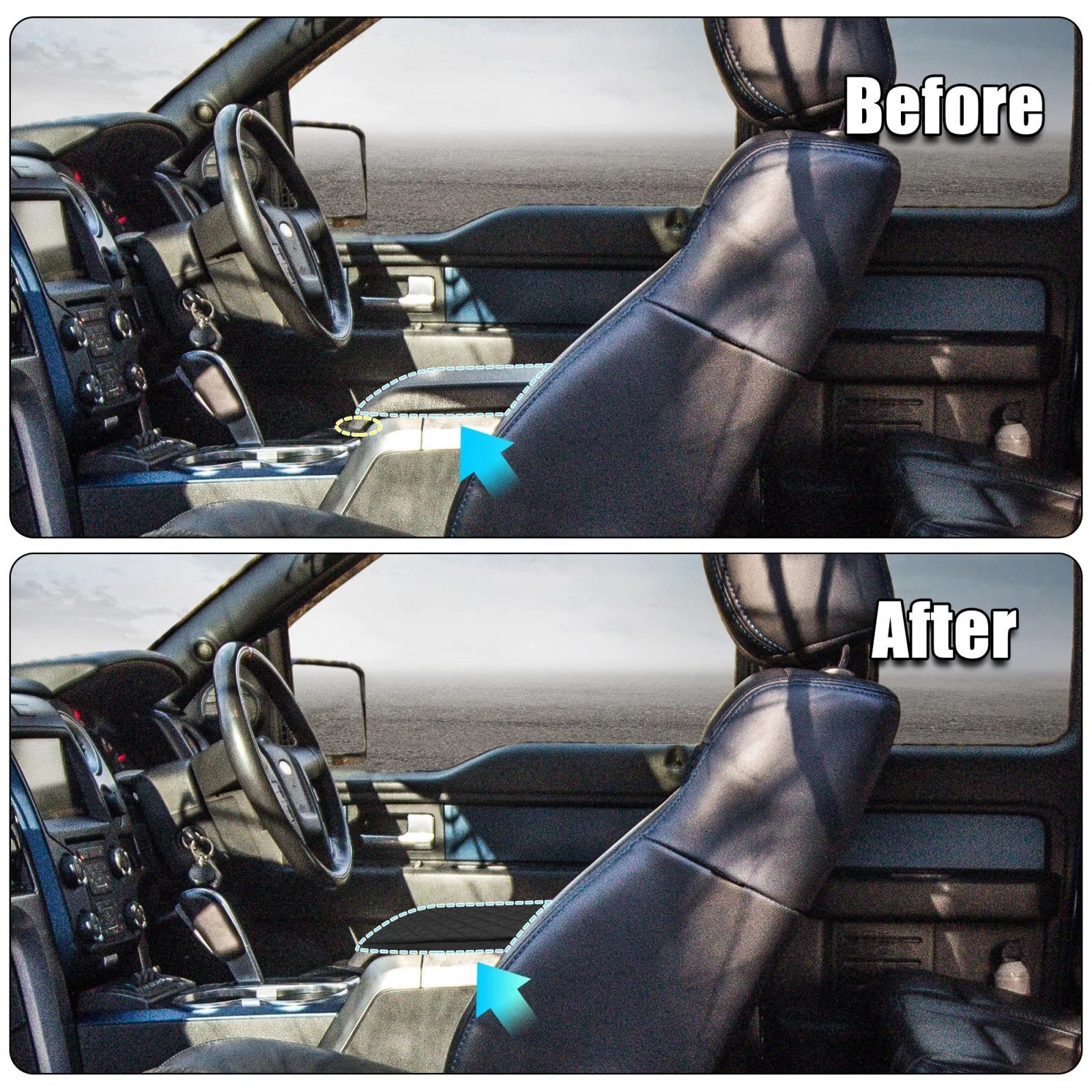 Center Console Lid Armrest Cover for Ford F150 (2009–2014) Black