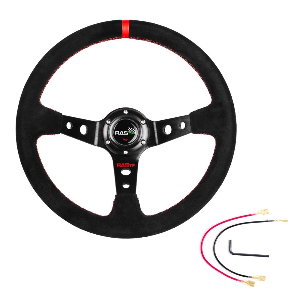 14" Steering Wheel with Black Quick Release for Honda Civic CR-V