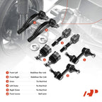 Set of 8 Front Sway Bar & Tie Rod Ends for Honda Accord (2008–2012)