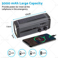 Solar Hand Crank Radio with 5000mAh Power Bank and Flash Light