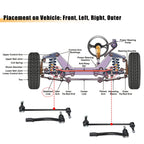 Set of 4 Front Sway Bar Link Outer Tie Rods for Hyundai Elantra (2013–2016)