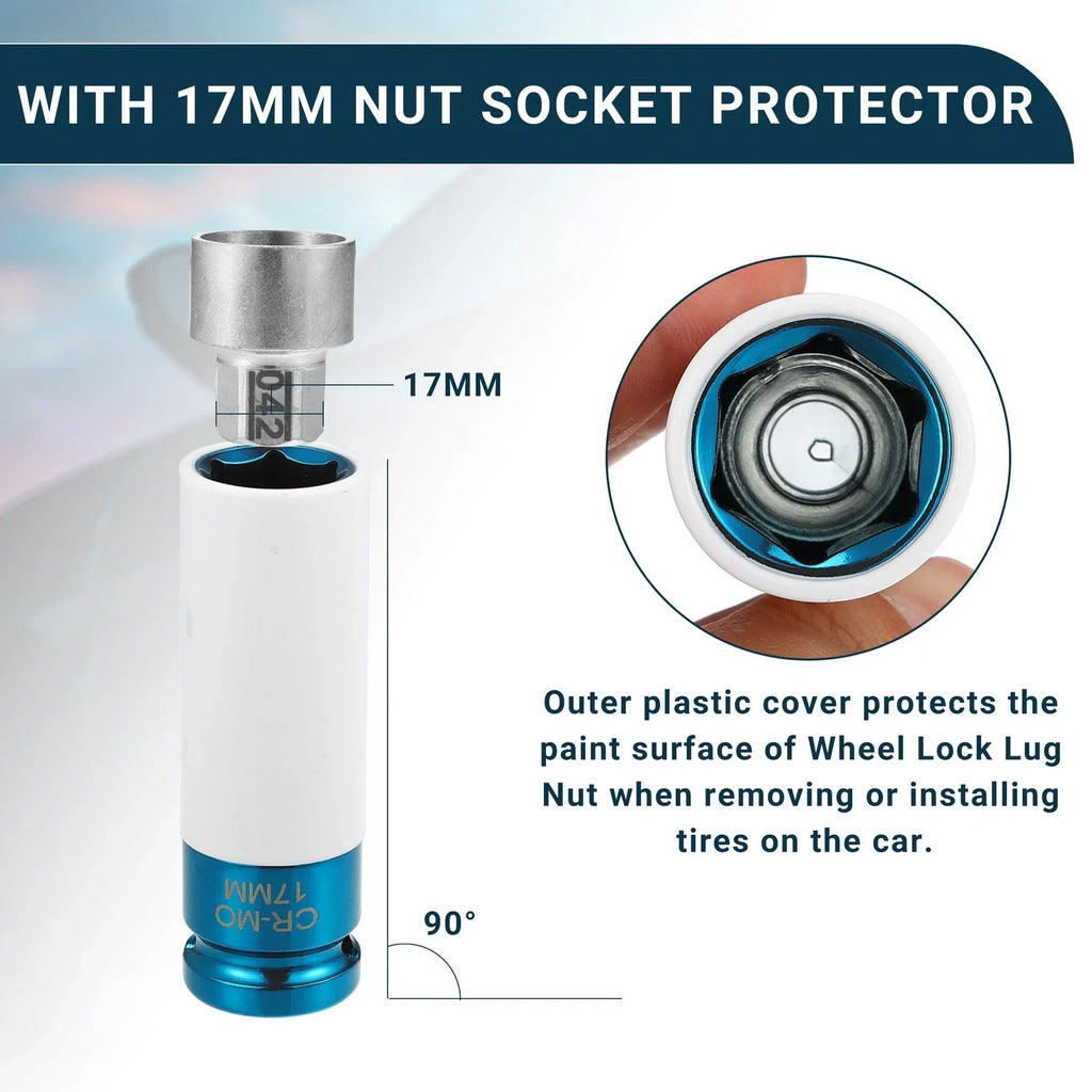 Wheel Lock Lug Nut for BMW with Protector Socket - 1 Set