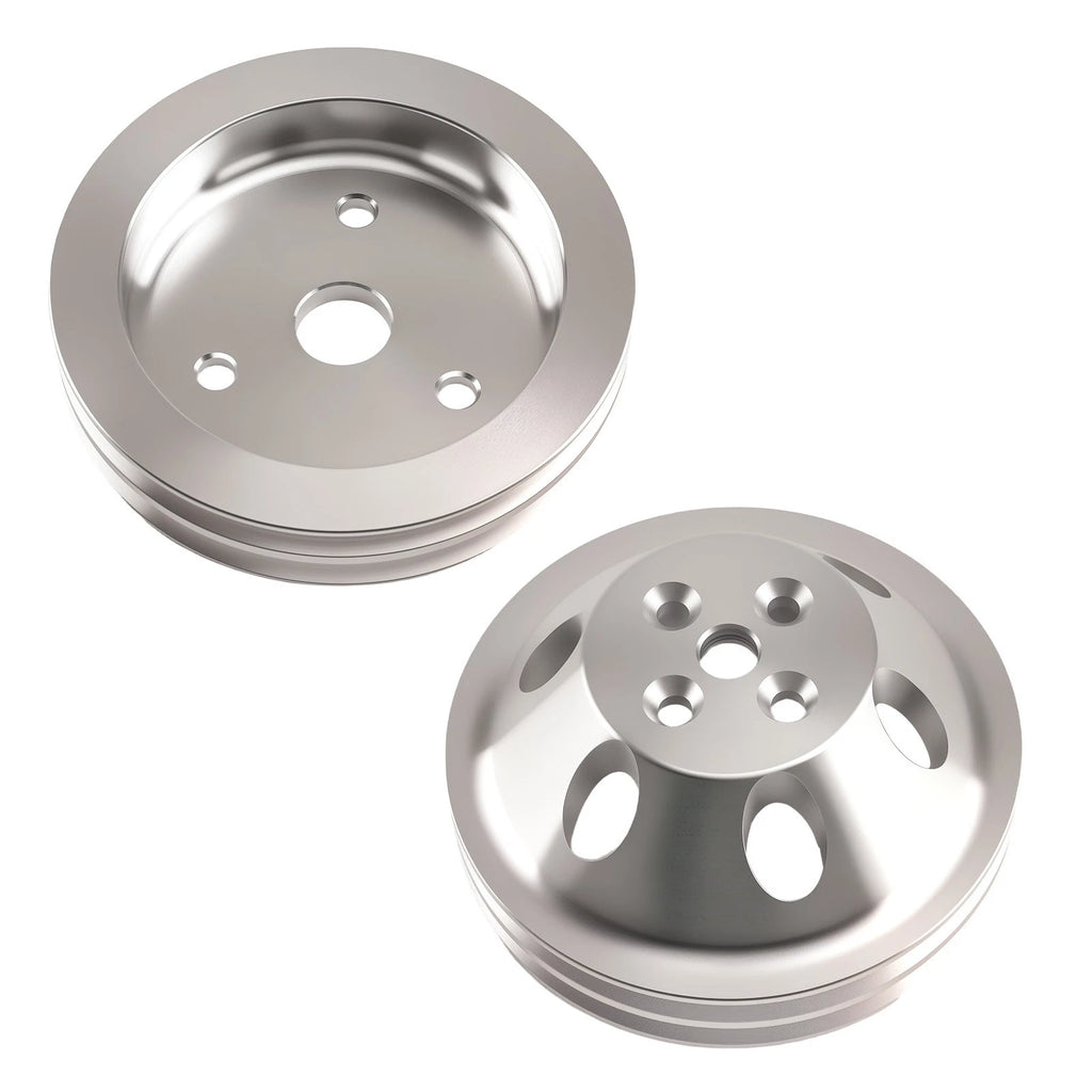 Polished Double Groove Drive Kit for Chevy SBC 283-350 (Short Water Pump) (1968–1984)