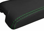 Leather Console Lid Armrest Cover for Infiniti G35 Coupe (2002–2007) Green Stitch